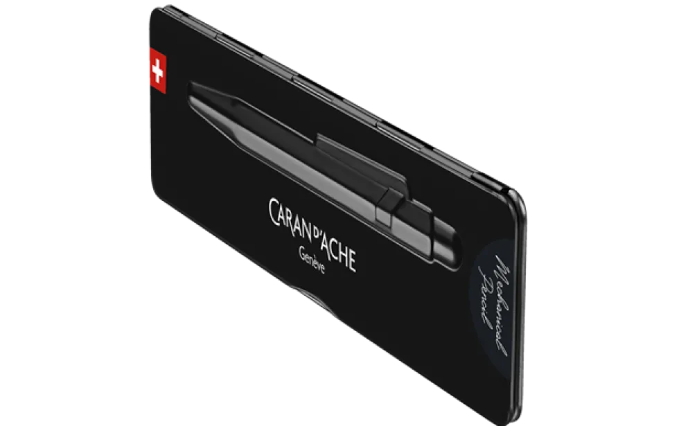 Ołówek mechaniczny 844 Premium z etui - Caran d'Ache - Black Code, 0,7 mm