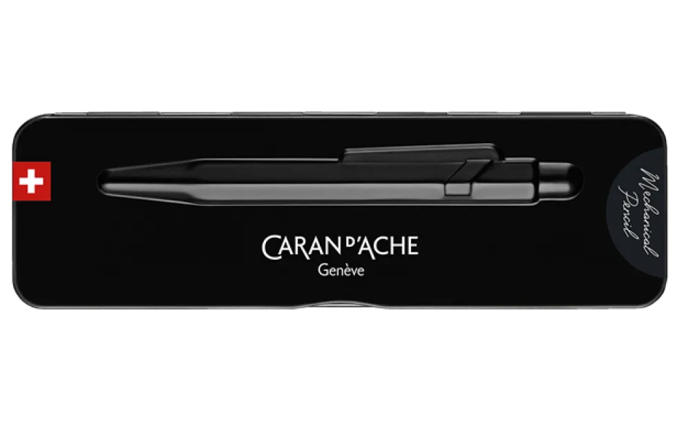 Ołówek mechaniczny 844 Premium z etui - Caran d'Ache - Black Code, 0,7 mm