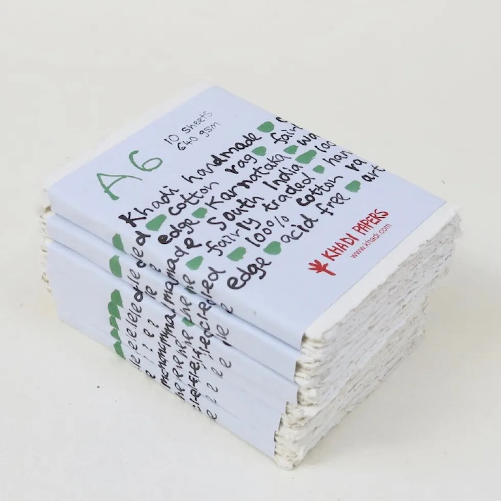 Papier czerpany 100% bawełny 320 g - Khadi Papers - White A3 20 ark.