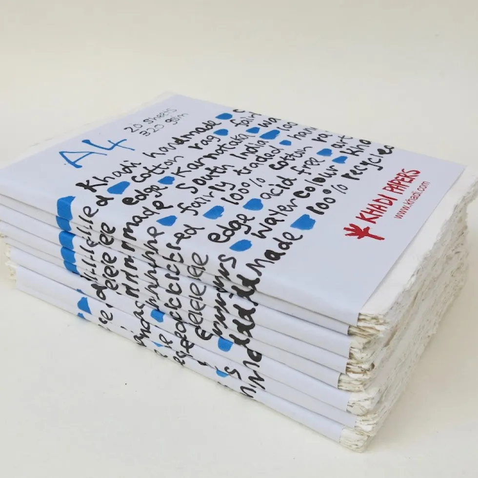 Papier czerpany 100% bawełny 320 g - Khadi Papers - White A4 20 ark.