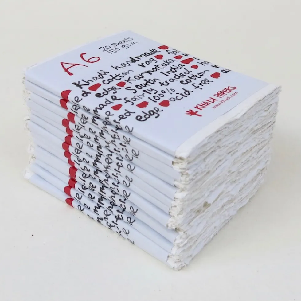Papier czerpany 100% bawełny 150 g - Khadi Papers - White A6 20 ark.