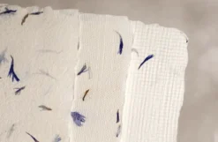Papier czerpany - Kalander - bławatek, len, A4
