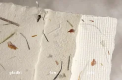 Papier czerpany - Kalander - cebula i trawa, gładki, A5