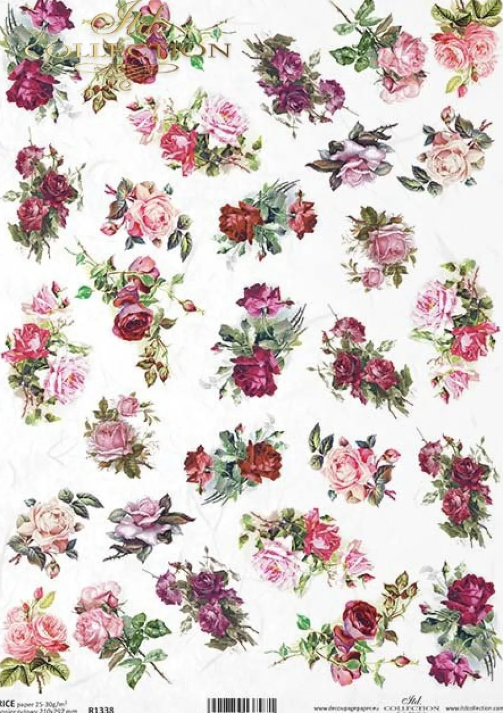 Papier do decoupage A4 - ITD Collection - ryżowy, R1338
