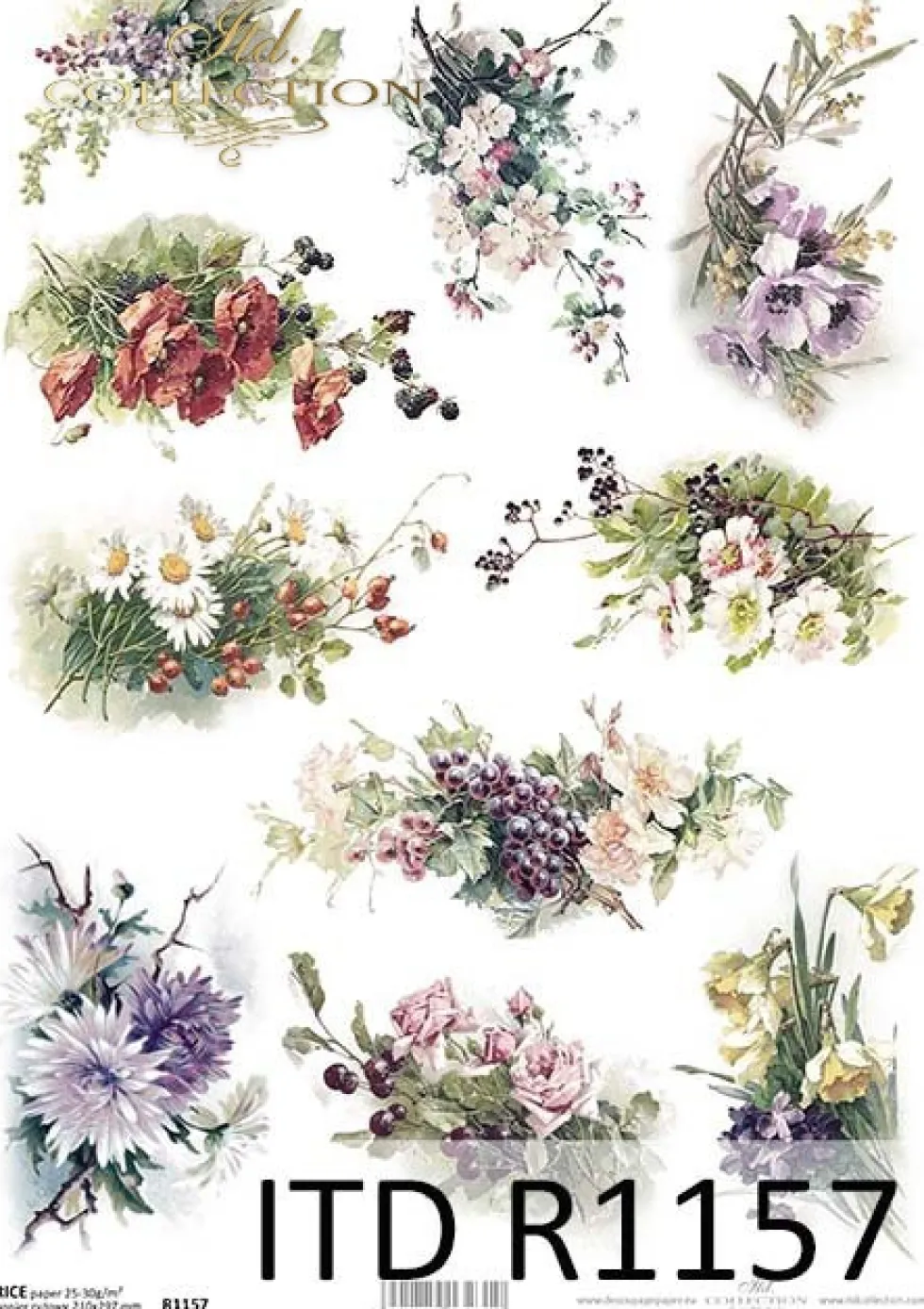 Papier do decoupage A4 - ITD Collection - ryżowy, R1326