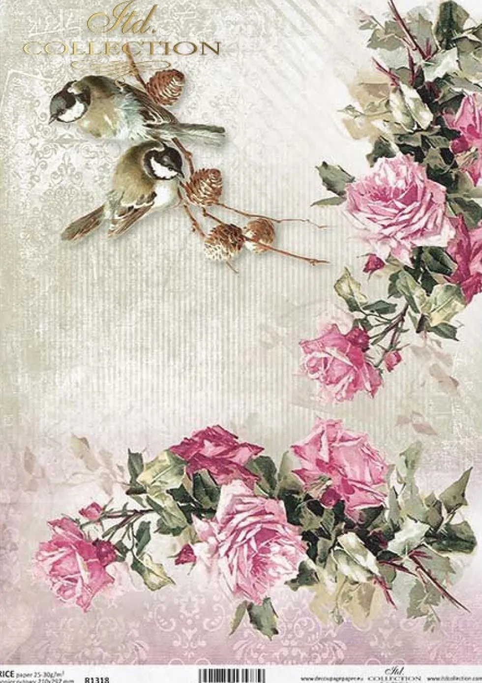 Papier do decoupage A4 - ITD Collection - ryżowy, R1318