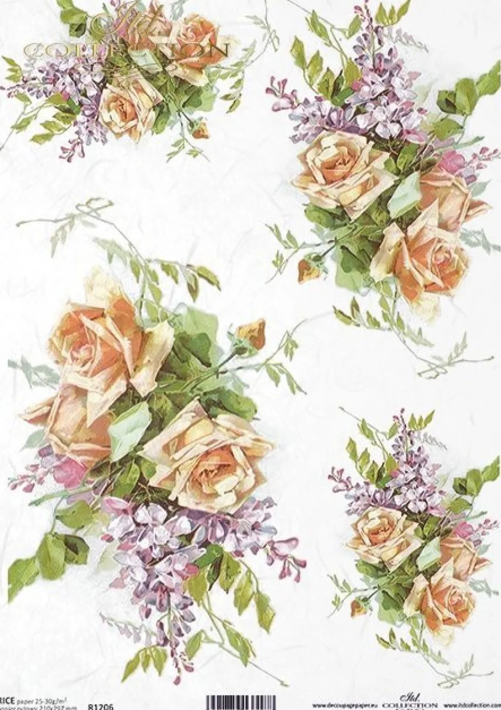 Papier do decoupage A4 - ITD Collection - ryżowy, R1206