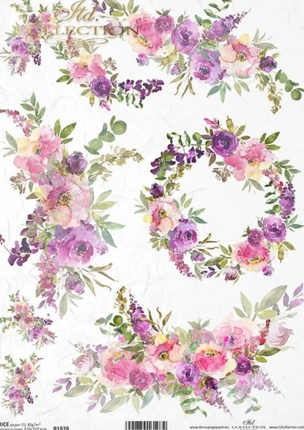 Papier do decoupage A4 - ITD Collection - ryżowy, R1203