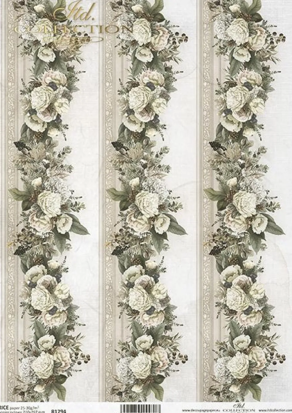 Papier do decoupage A4 - ITD Collection - ryżowy, R1794