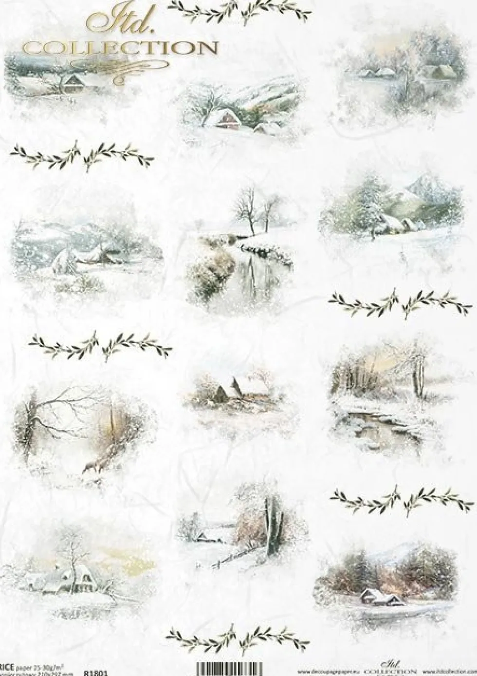 Papier do decoupage A4 - ITD Collection - ryżowy, R1801