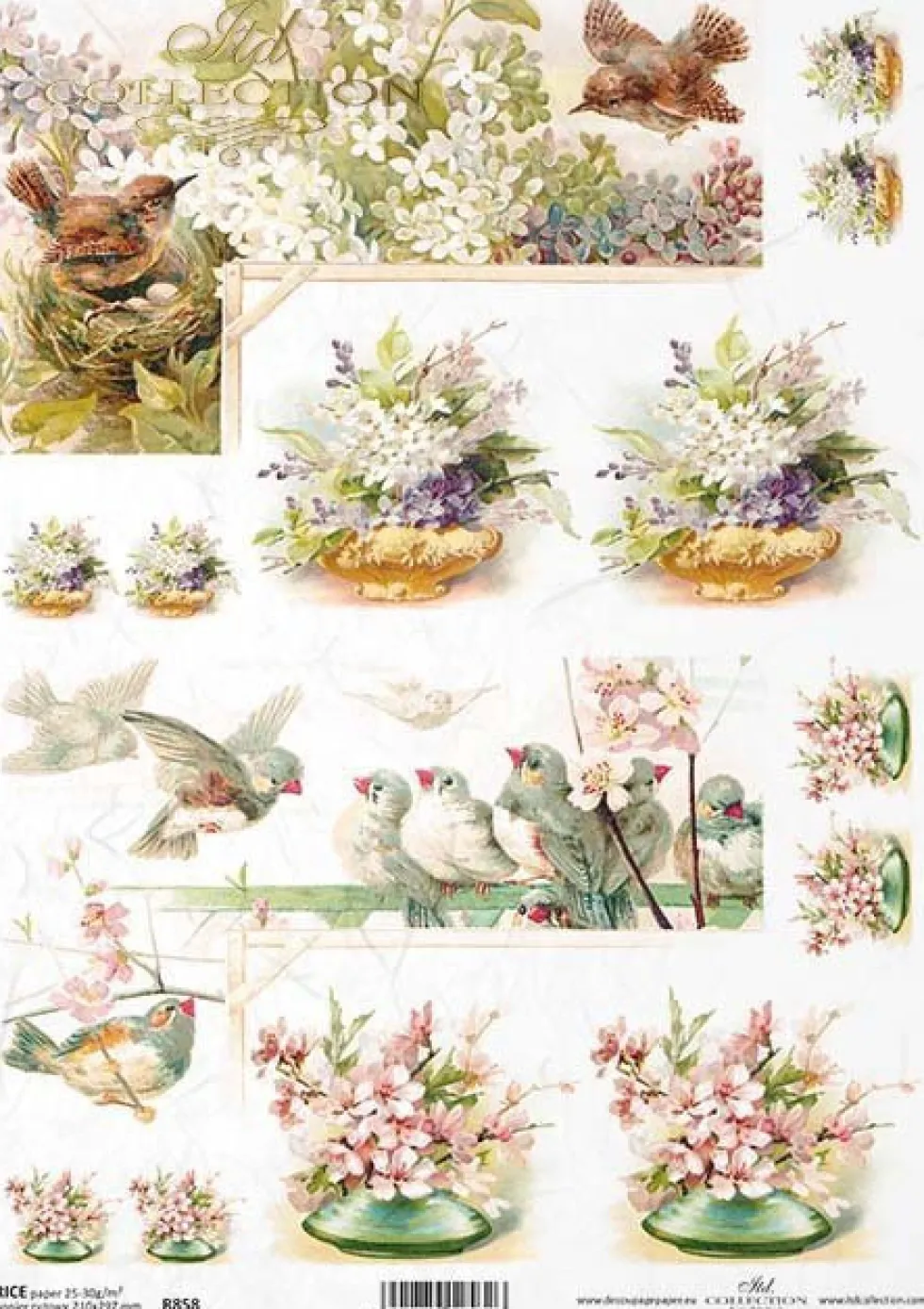 Papier do decoupage A4 - ITD Collection - ryżowy, R858