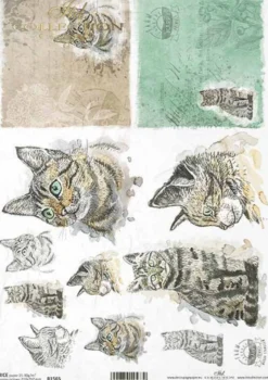 Papier do decoupage A4 - ITD Collection - ryżowy, R1549