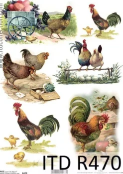 Papier do decoupage A4 - ITD Collection - ryżowy, R303