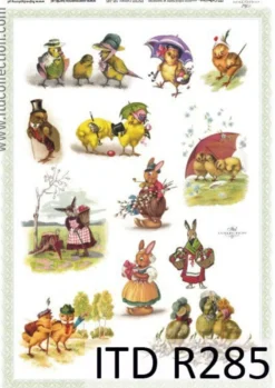 Papier do decoupage A4 - ITD Collection - ryżowy, R284