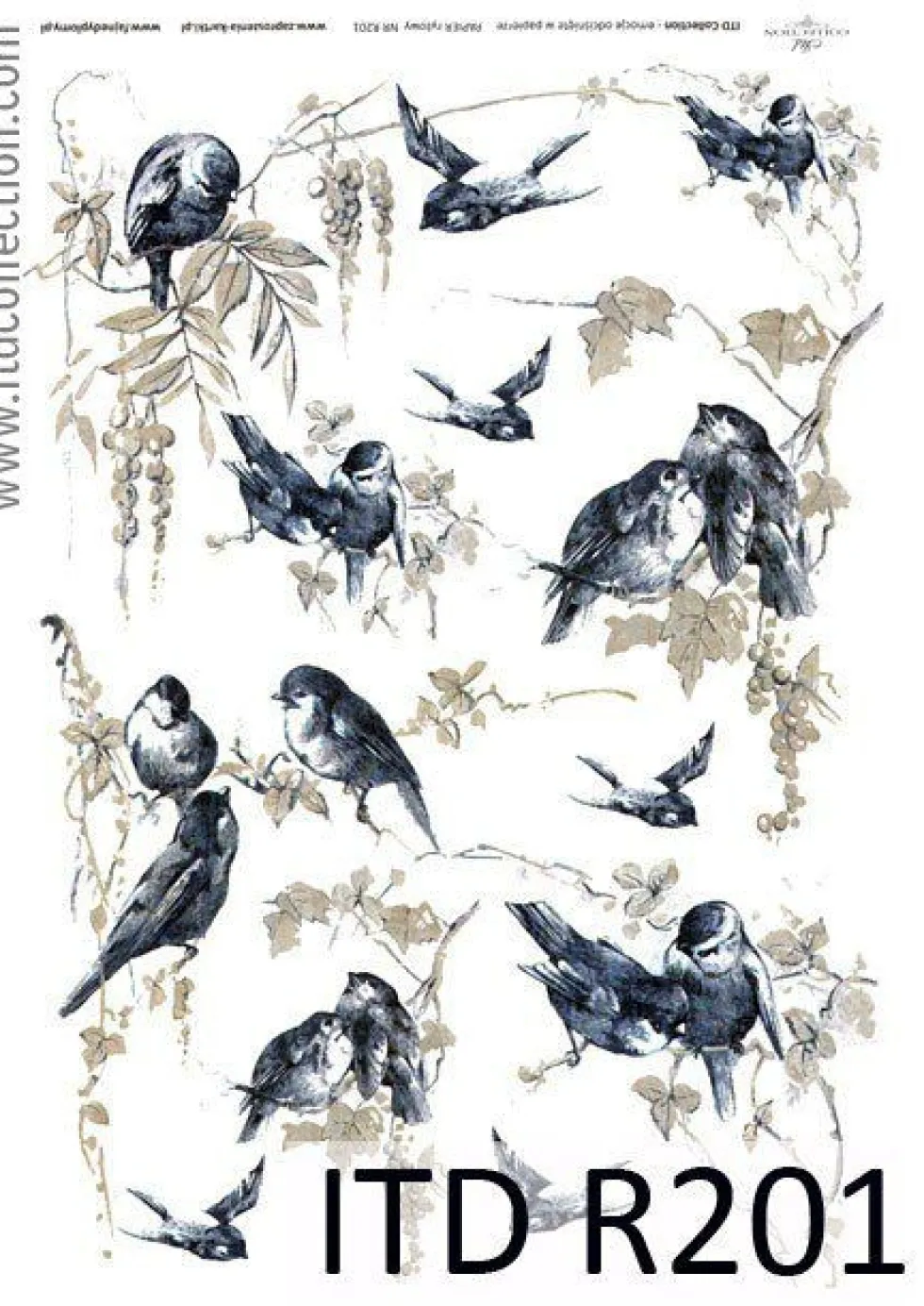 Papier do decoupage A4 - ITD Collection - ryżowy, R201