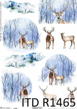 Papier do decoupage A4 - ITD Collection - ryżowy, R1465