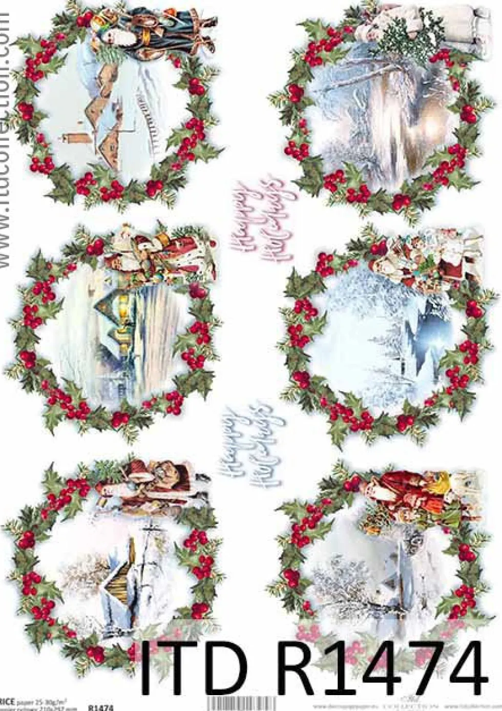 Papier do decoupage A4 - ITD Collection - ryżowy, R1474