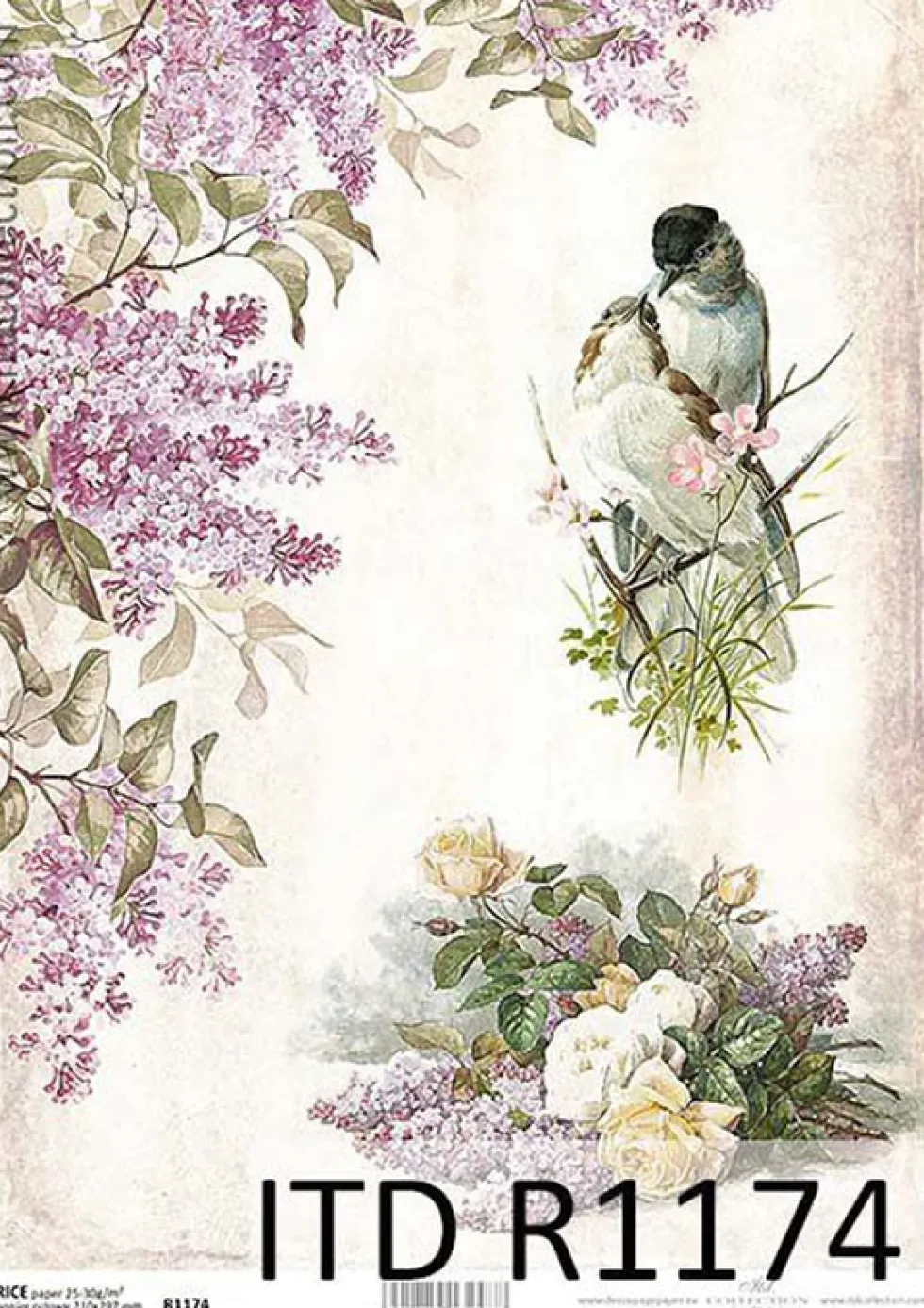 Papier do decoupage A4 - ITD Collection - ryżowy, R1174