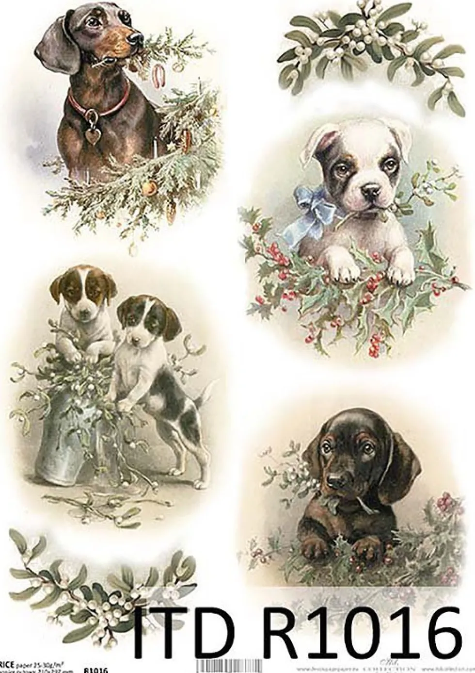 Papier do decoupage A4 - ITD Collection - ryżowy, R1016