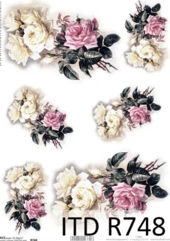Papier do decoupage A4 - ITD Collection - ryżowy, R748