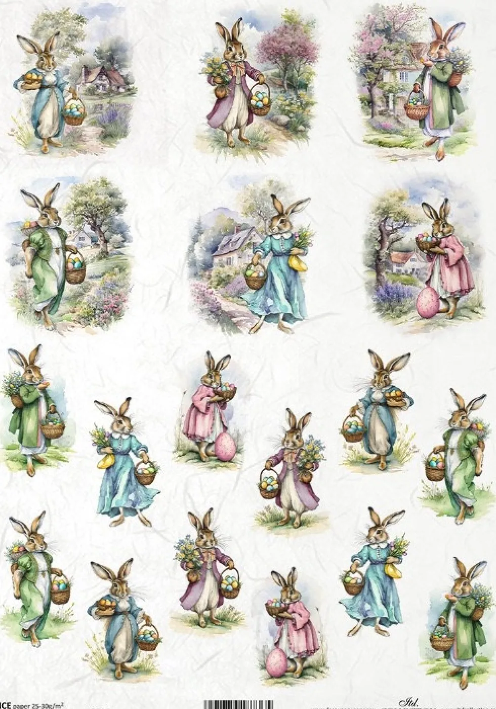 Papier do decoupage A4 - ITD Collection - ryżowy, R2367