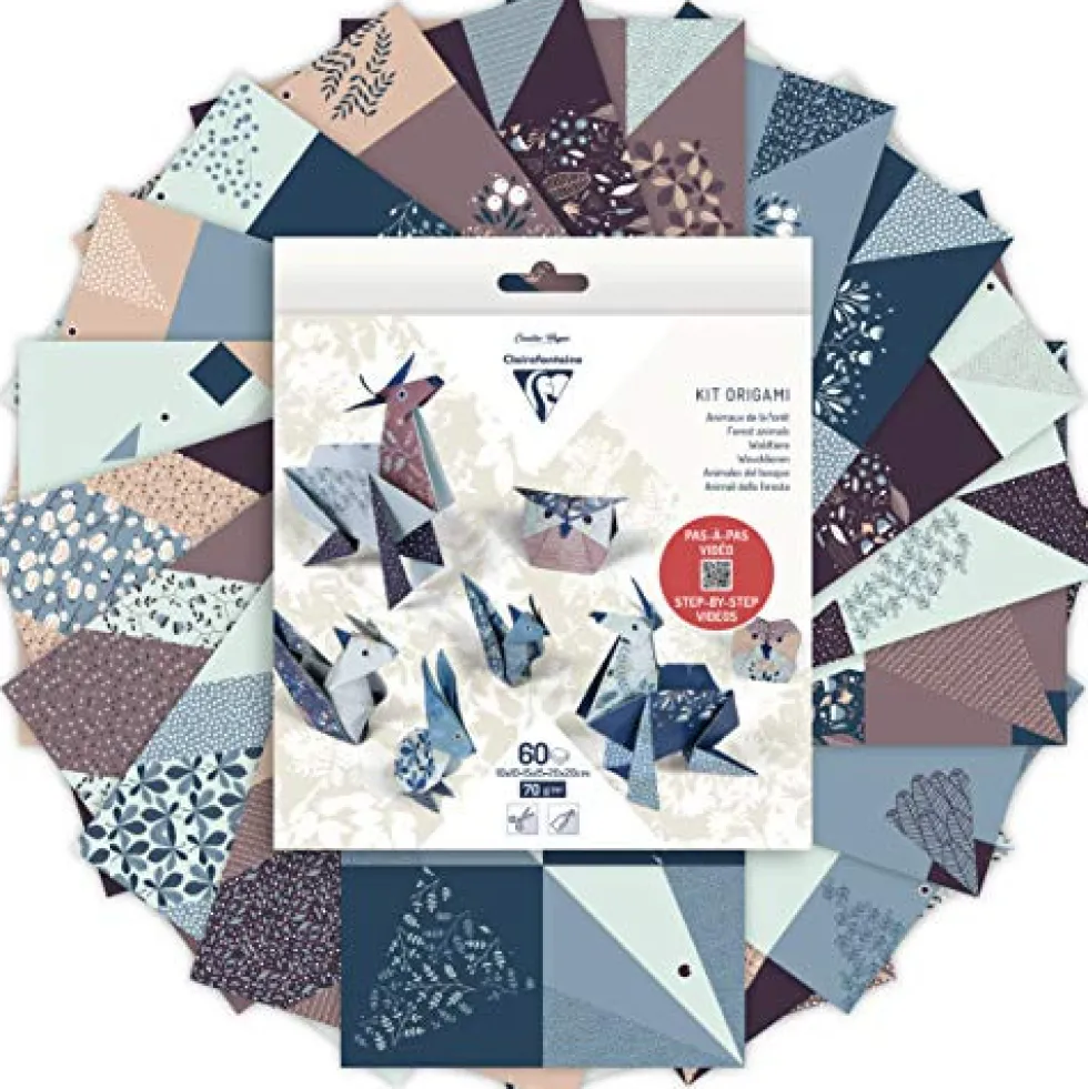 Papier do origami, Forest Animals - Clairefontaine - 70 g, 60 ark.