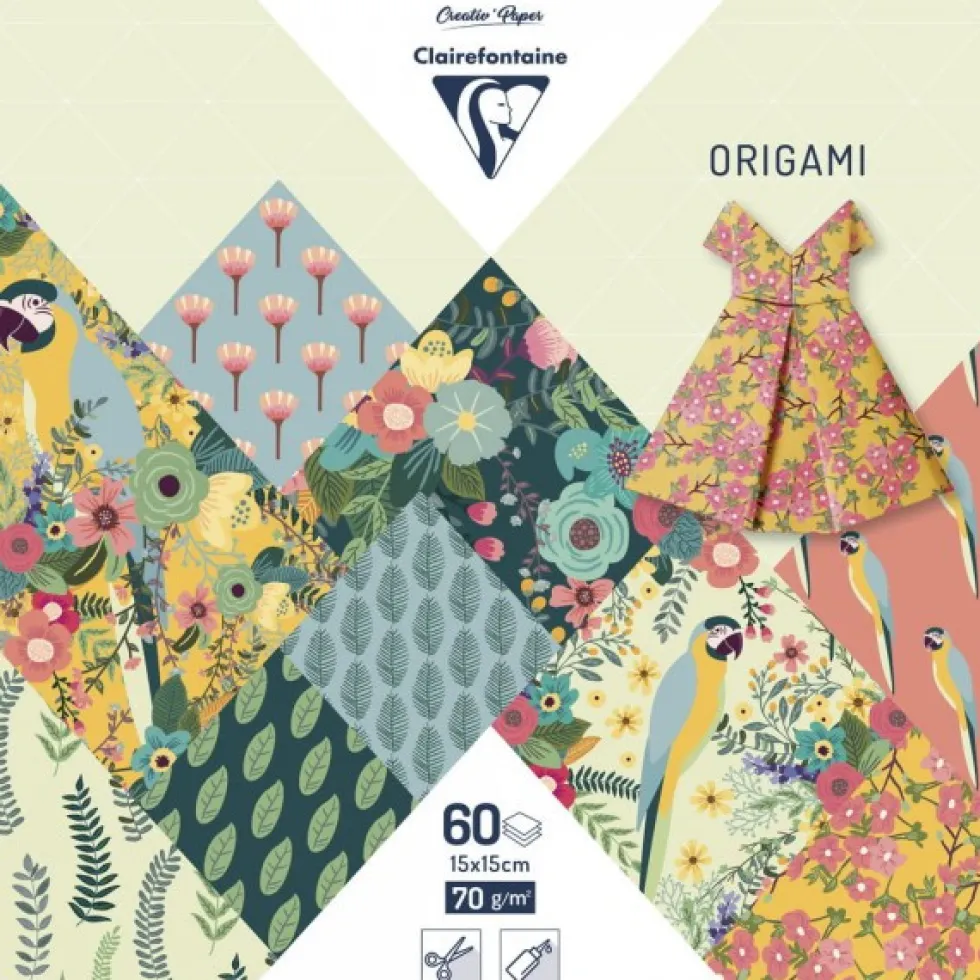 Papier do origami, Kiribati - Clairefontaine - 70 g, 60 ark.