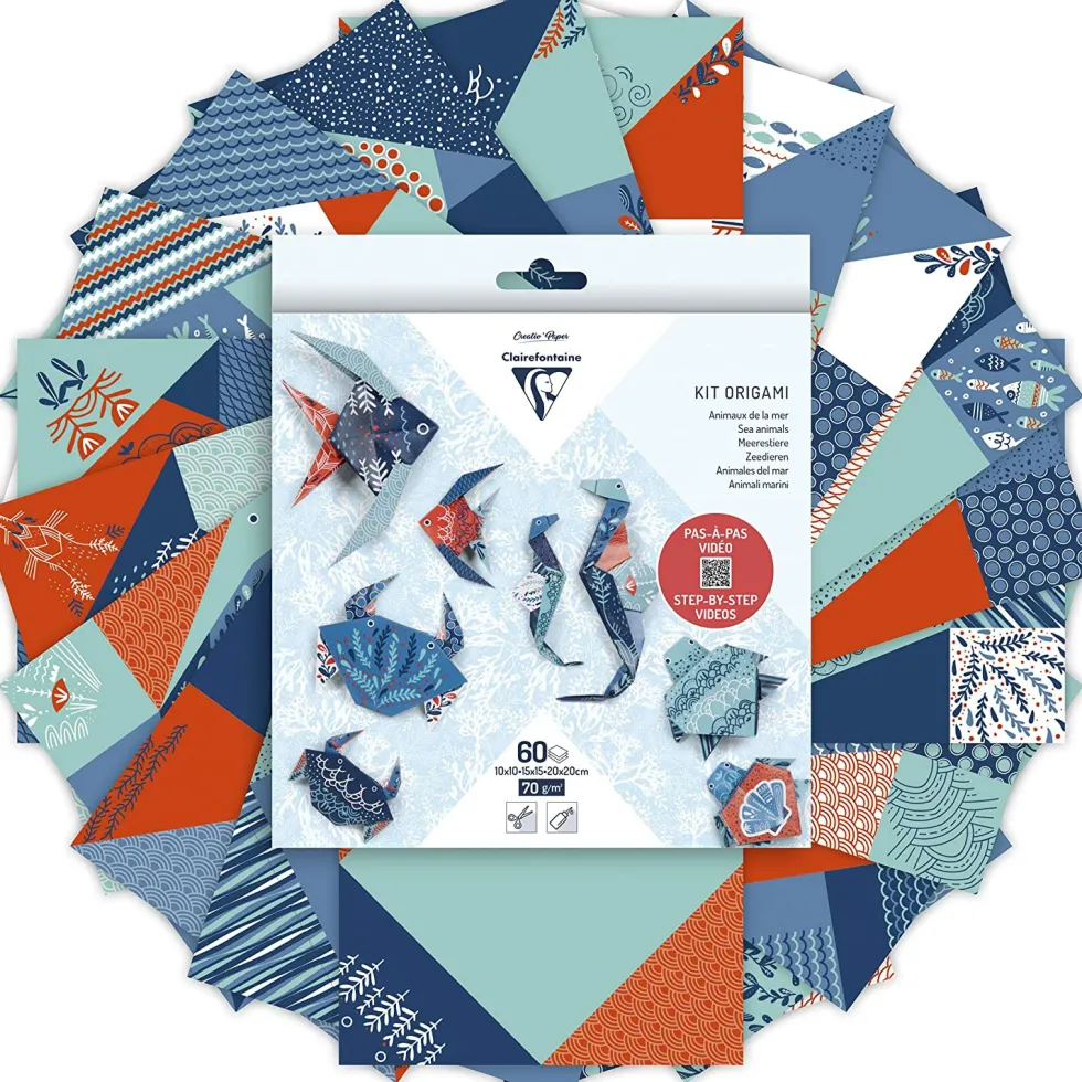 Papier do origami, Sea Animals - Clairefontaine - 70 g, 60 ark.