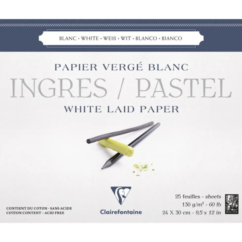 Papier do pasteli suchych Ingres 24 x 30 cm - Clairefontaine - 130 g 25 ark.