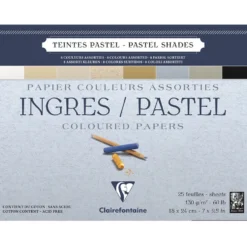 Papier do pasteli suchych Ingres 18 x 14 cm - Clairefontaine - 130 g 25 ark.