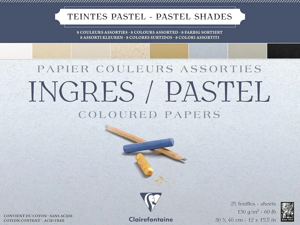 Papier do pasteli suchych Ingres 30 x 40 cm - Clairefontaine - 130 g 25 ark.