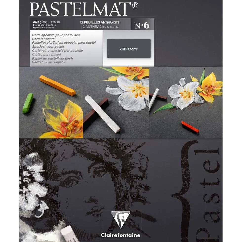 Papier do pasteli suchych Pastelmat - Clairefontaine - nr 6, 18 x 24 cm, 300g, 12 ark.