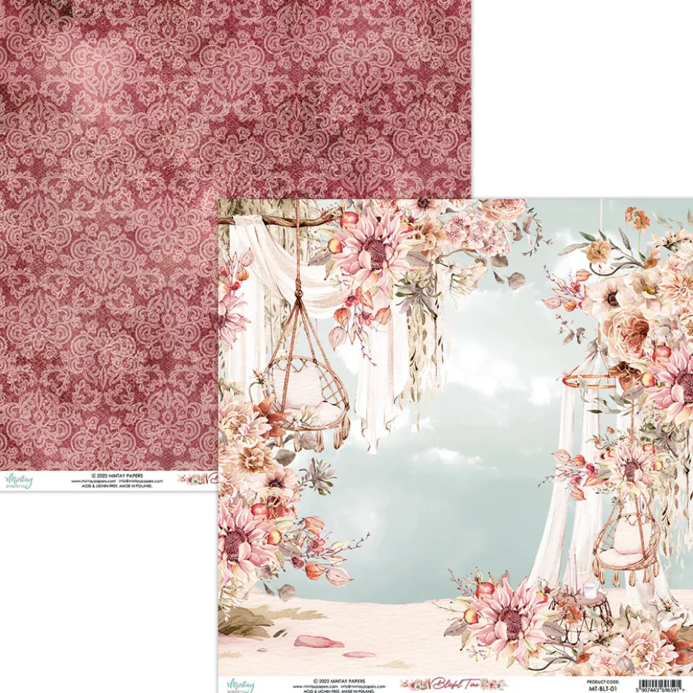 Papier do scrapbookingu 30,5 x 30,5 cm - Mintay - Blissful Time 01