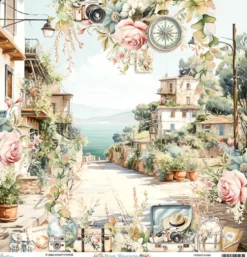 Papier do scrapbookingu 30,5 x 30,5 cm - Mintay - Bon Voyage 02