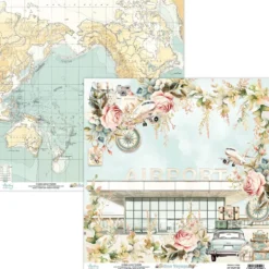 Papier do scrapbookingu 30,5 x 30,5 cm - Mintay - Bon Voyage 03