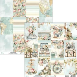 Papier do scrapbookingu 30,5 x 30,5 cm - Mintay - Bon Voyage 06