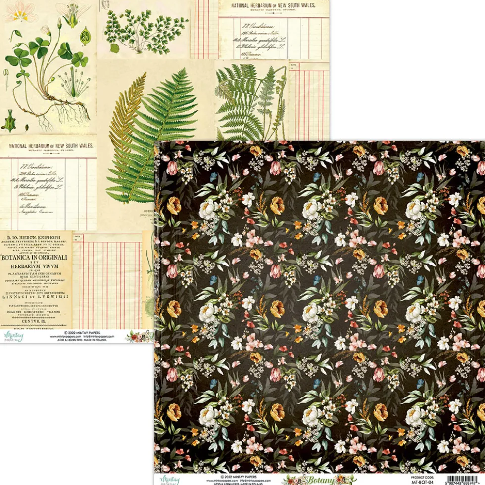 Papier do scrapbookingu 30,5 x 30,5 cm - Mintay - Botany 04