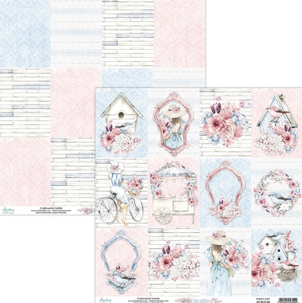 Papier do scrapbookingu 30,5 x 30,5 cm - Mintay - Elodie 06