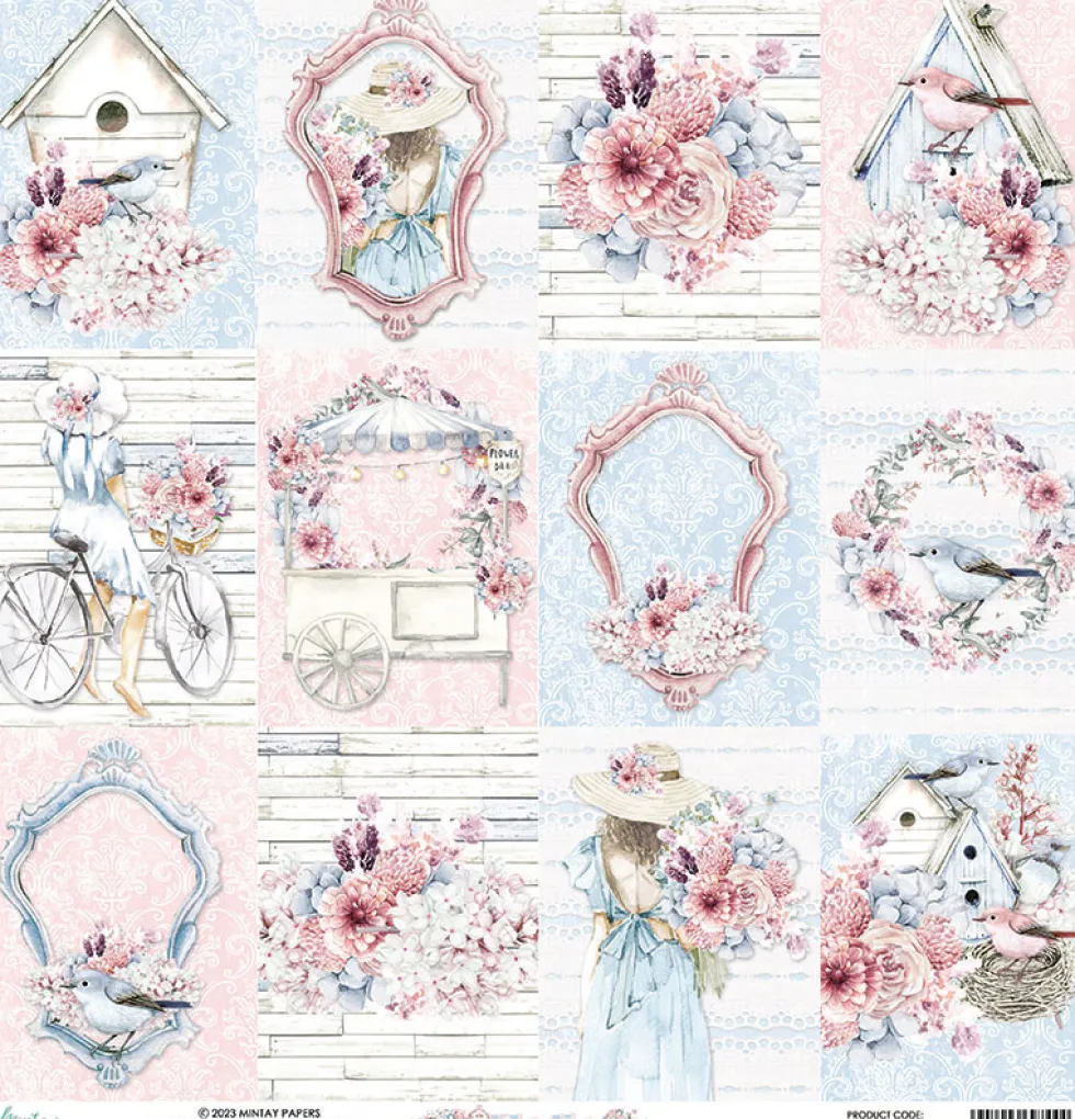 Papier do scrapbookingu 30,5 x 30,5 cm - Mintay - Elodie 06