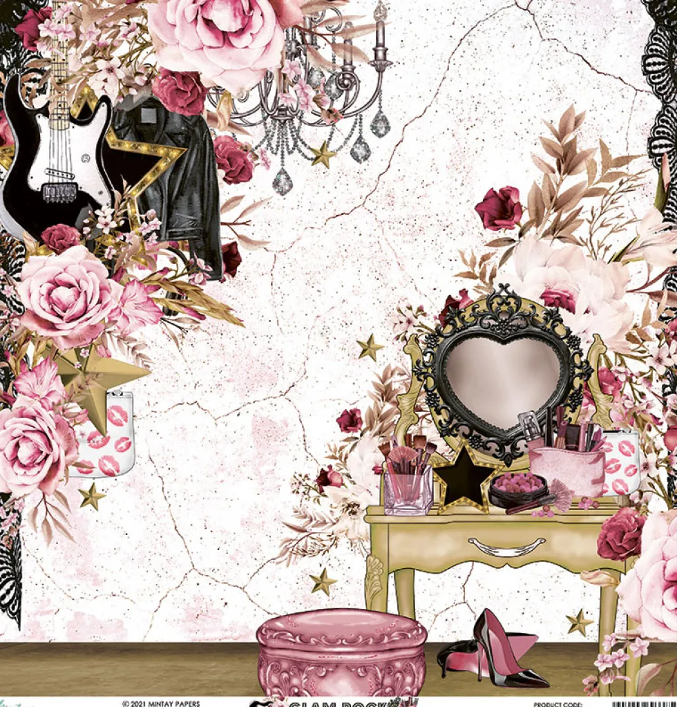 Papier do scrapbookingu 30 x 30 cm - Mintay - Glam Rock 03