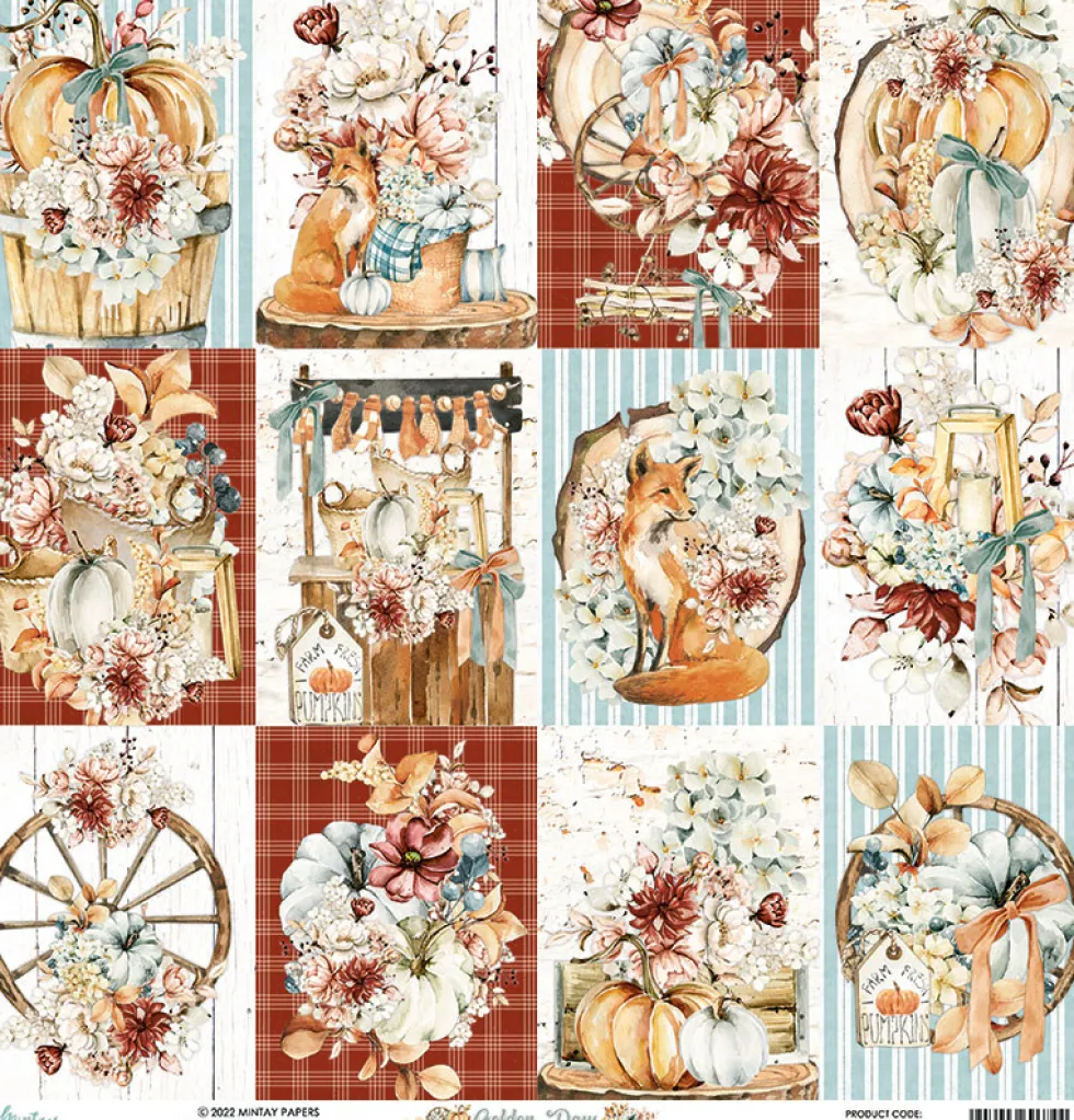 Papier do scrapbookingu 30,5 x 30,5 cm - Mintay - Golden Days 06