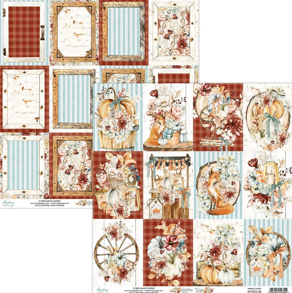 Papier do scrapbookingu 30,5 x 30,5 cm - Mintay - Golden Days 06