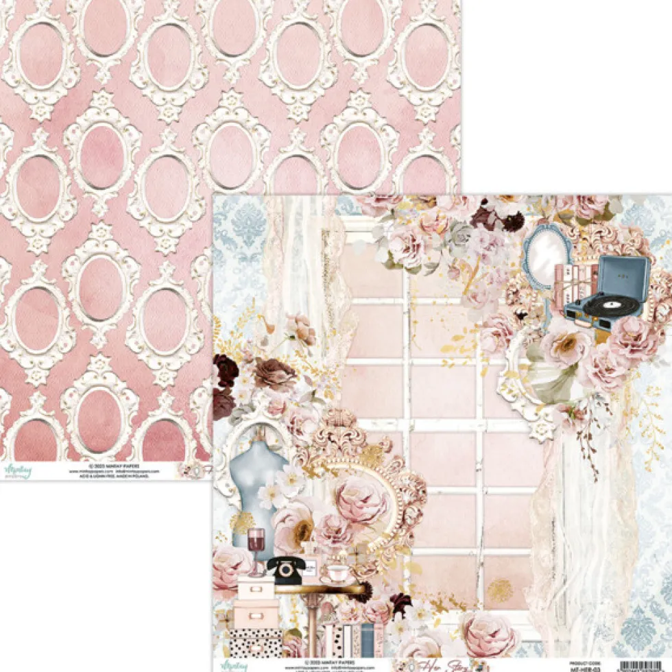 Papier do scrapbookingu 30,5 x 30,5 cm - Mintay - Her Story 03