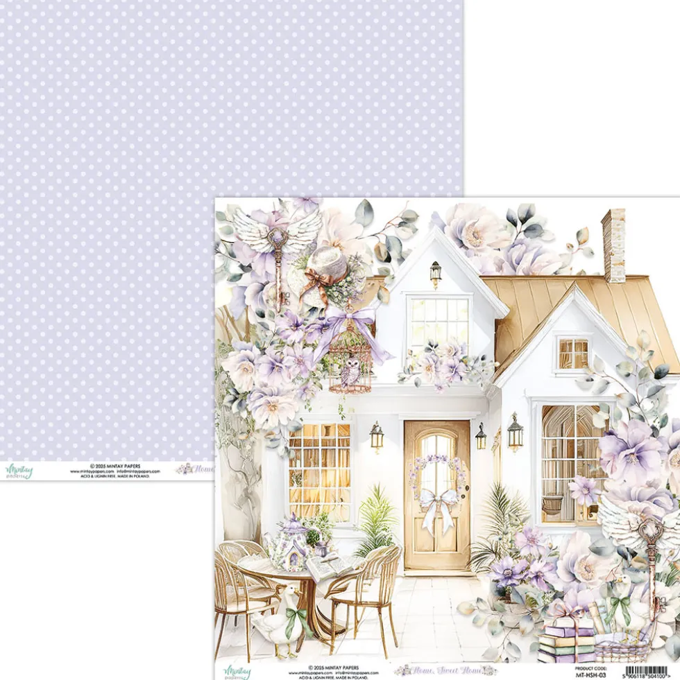 Papier do scrapbookingu 30,5 x 30,5 cm - Mintay - Home Sweet Home 04