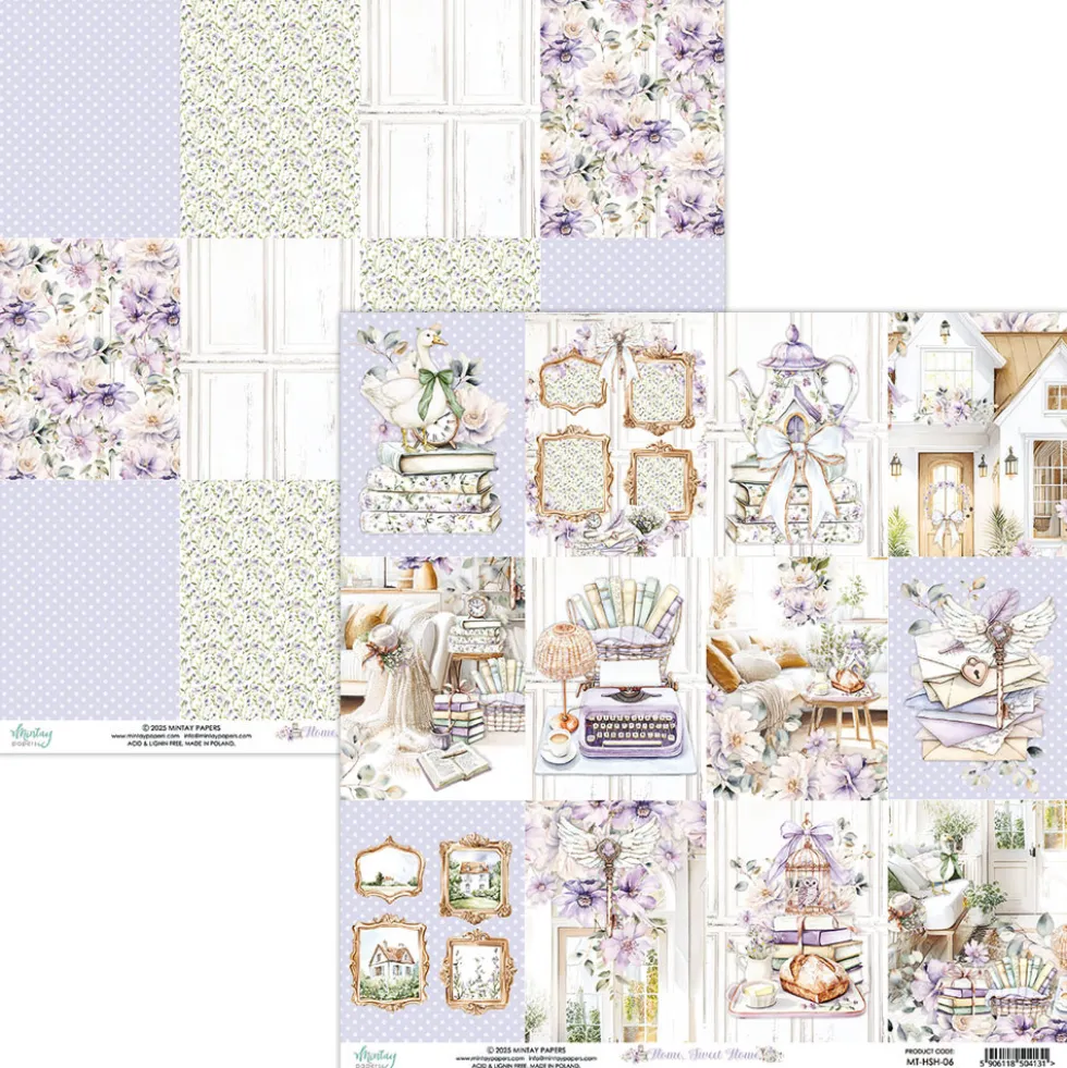 Papier do scrapbookingu 30,5 x 30,5 cm - Mintay - Home Sweet Home 06