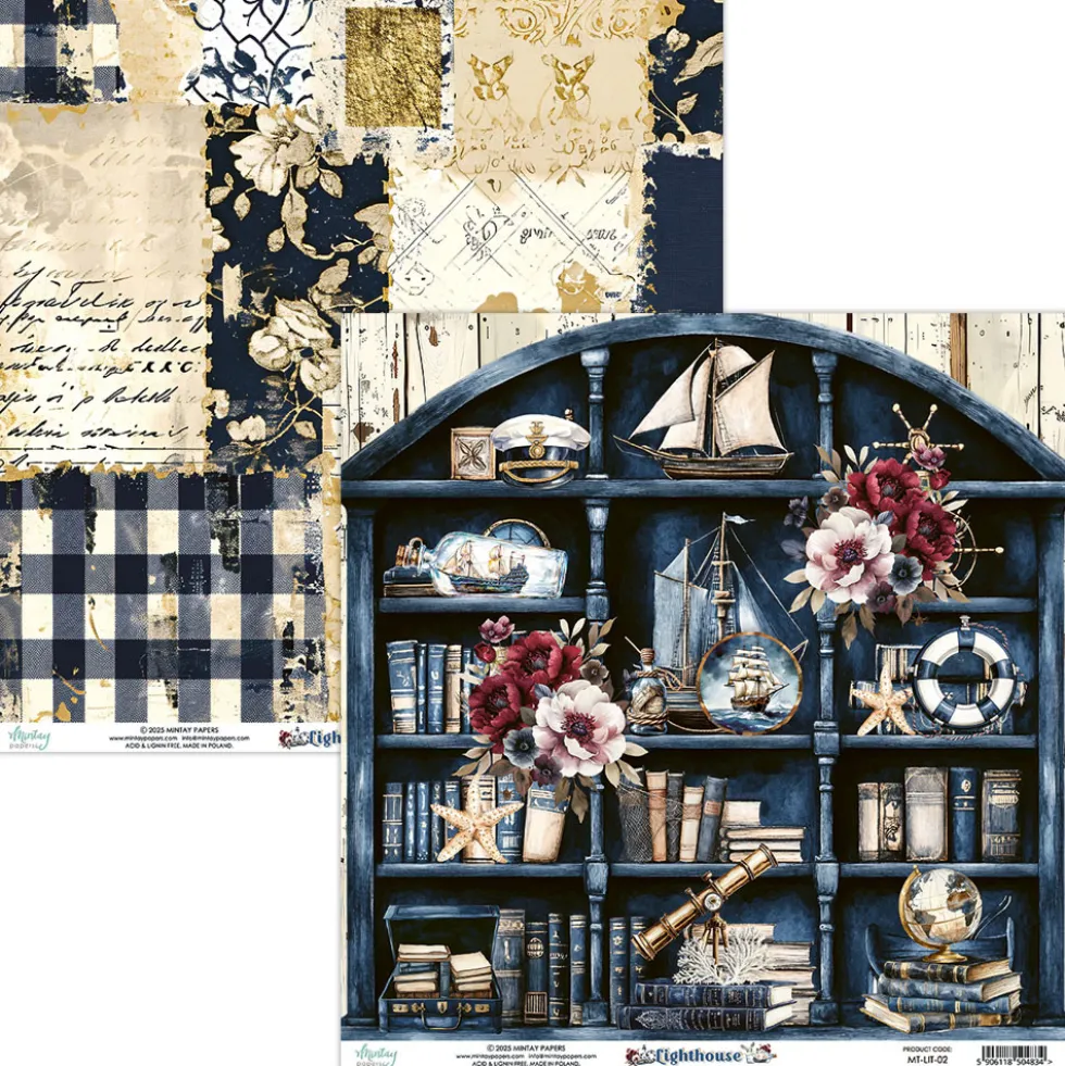 Papier do scrapbookingu 30,5 x 30,5 cm - Mintay - Lighthouse 02