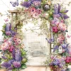 Papier do scrapbookingu 30,5 x 30,5 cm - Mintay - Lilac Garden 02