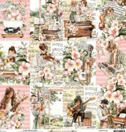 Papier do scrapbookingu 30,5 x 30,5 cm - Mintay - Music Garden 06