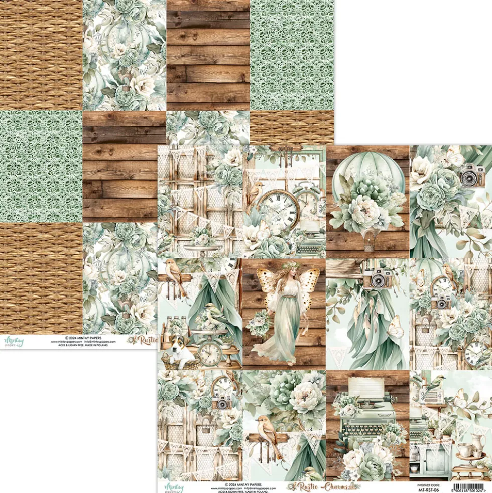 Papier do scrapbookingu 30,5 x 30,5 cm - Mintay - Rustic Charms 06