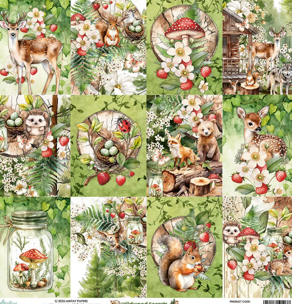 Papier do scrapbookingu 30,5 x 30,5 cm - Mintay - Wildwood Secrets 06